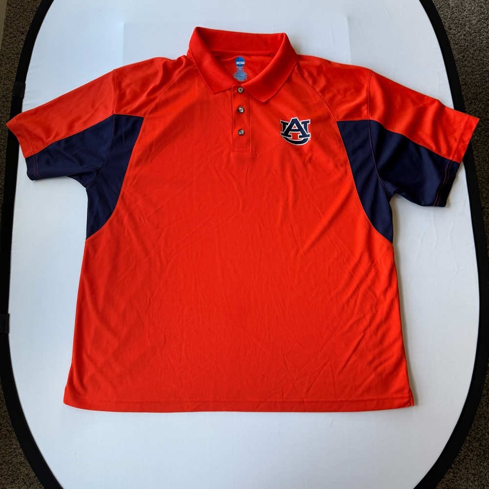 Men’s NCAA Auburn Tigers War Eagle Auburn University Orange Golf Polo Size XL